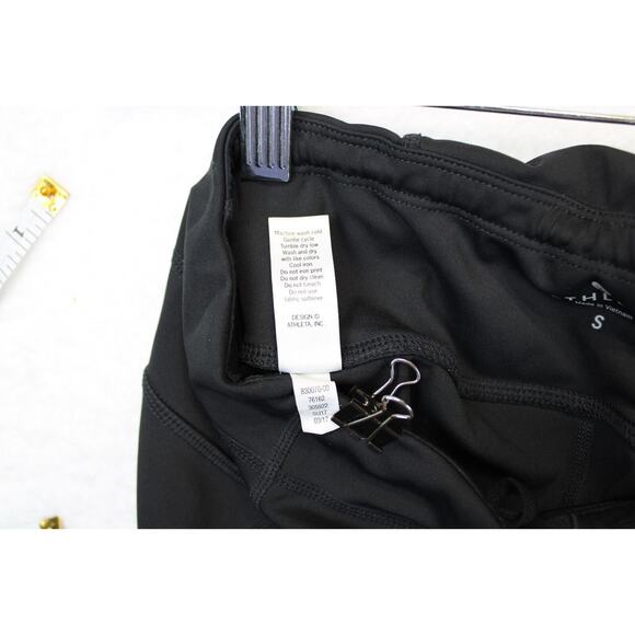 Athleta Mesh Capri Leggings Women S Black Drawstring Athleisure Fitness Yoga - Picture 14 of 15